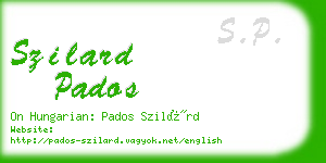 szilard pados business card